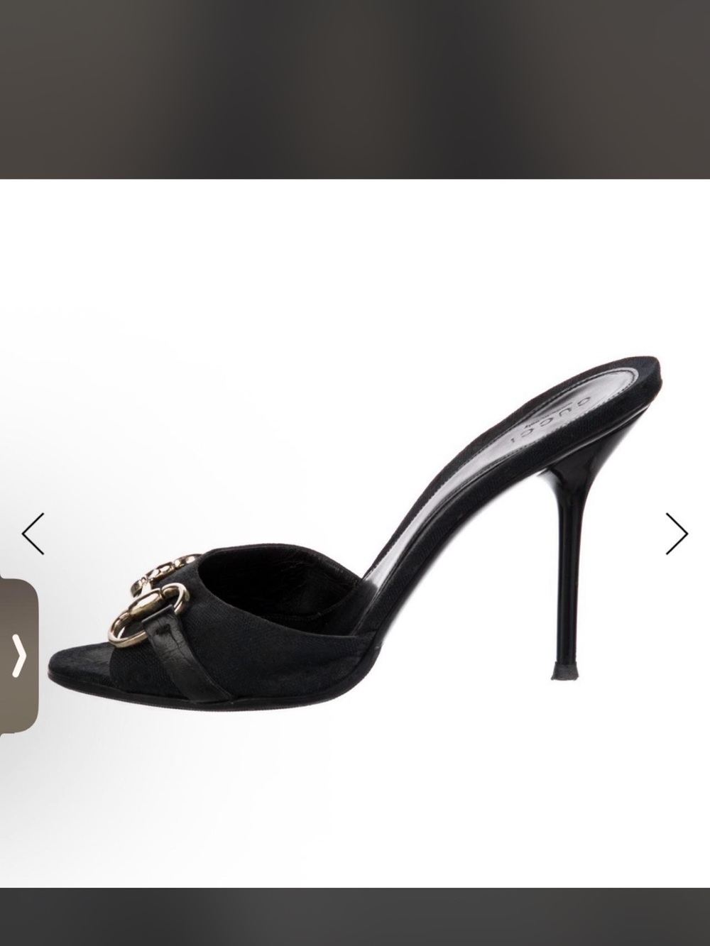 Gucci Black mule Heels with Gold Horsebit - Picture 2 of 7